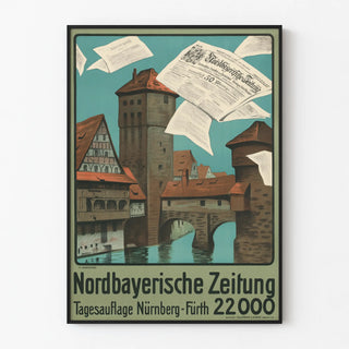 Vintage poster Nordbayerische Zeitung wall decoration
