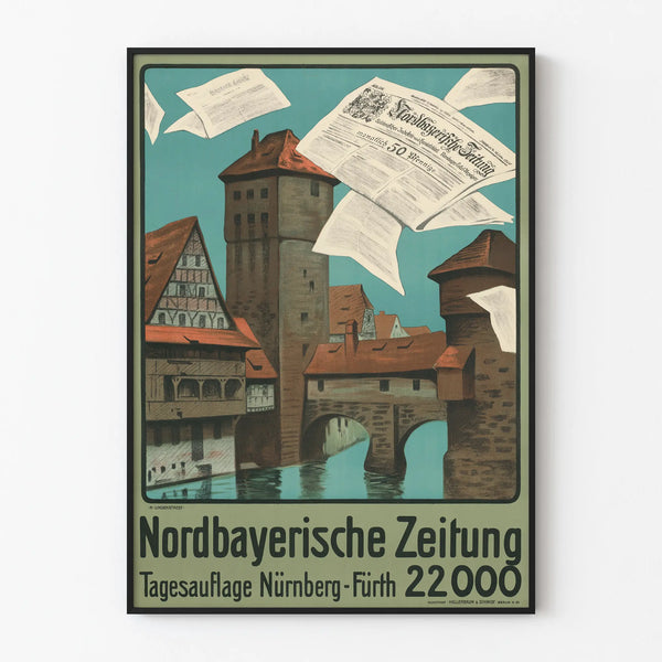 Vintage poster Nordbayerische Zeitung wall decoration