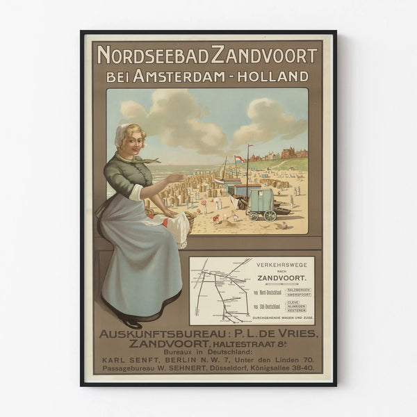 Vintage poster of Nordseebad Zandvoort near Amsterdam – Retro wall decoration