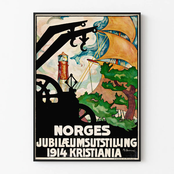 Vintage poster for the Norway exhibition 1914 Kristiania