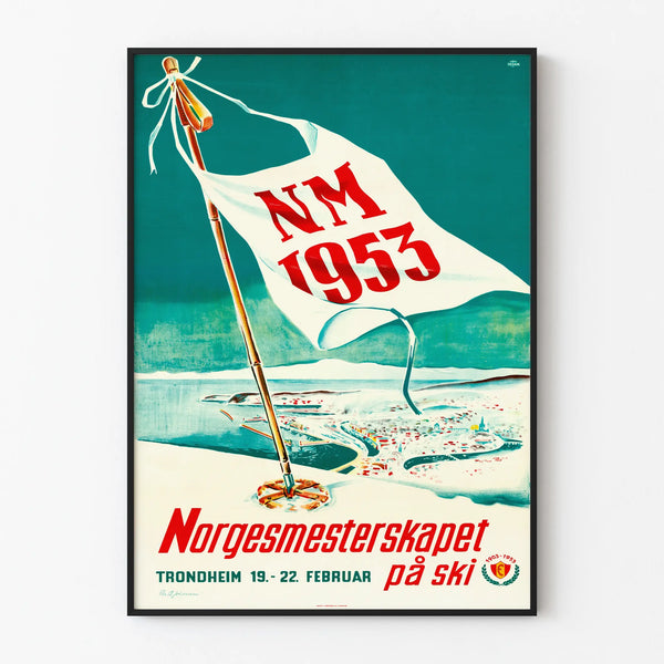 Vintage Poster of the Norwegian Ski Championship 1953 - Sports Wall Decoration