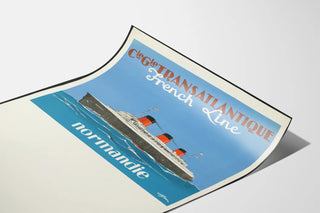 Vintage Poster Transatlantic French Line Normandie