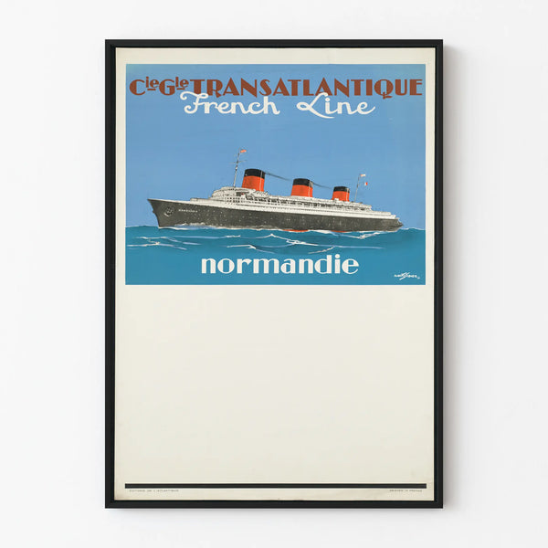 Vintage Poster Transatlantic French Line Normandie