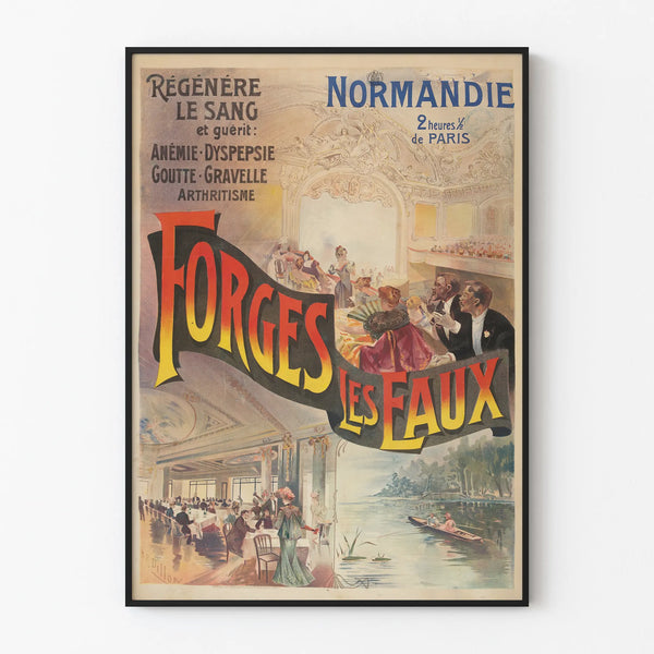 Vintage Art Deco Poster of Forges-les-Eaux, Normandy