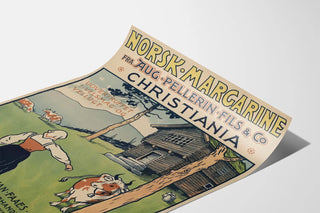 Vintage Advertising Poster for Margarine Norsk Pellerin Fils