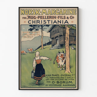 Vintage Advertising Poster for Margarine Norsk Pellerin Fils