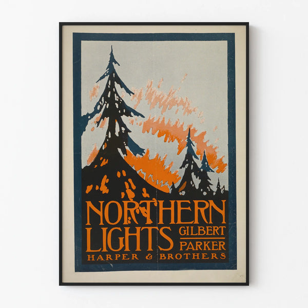 Decorative Poster of the Northern Lights - Vintage Nature Style