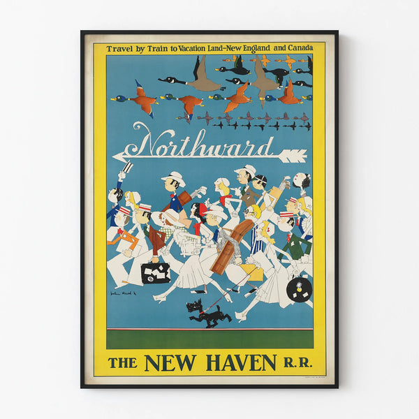 Vintage Northward Poster - Train to New England and Canada