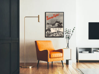 Retro Norwegian poster: land, sea, air combat