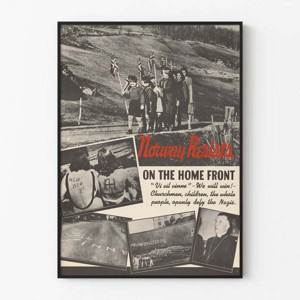 Vintage poster « Norway Resists on the Home Front » - Resistance and hope in Norway