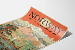 Vintage Norwegian Poster – Land of the Midnight Sun