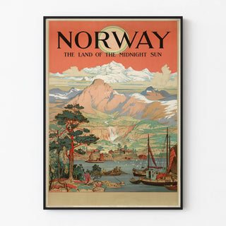 Vintage Norwegian Poster – Land of the Midnight Sun