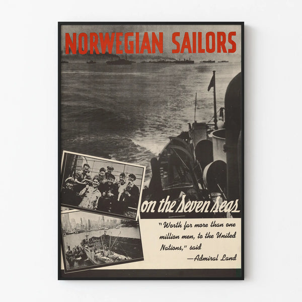 Vintage Norwegian Sailors Poster - Marine Wall Decoration