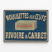 Vintage advertising poster for Nouillettes aux Œufs Rivoire & Carret — framed artwork on a wall