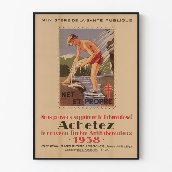 Vintage Poster Anti-Tuberculosis 1938 - Public Health Wall Decoration
