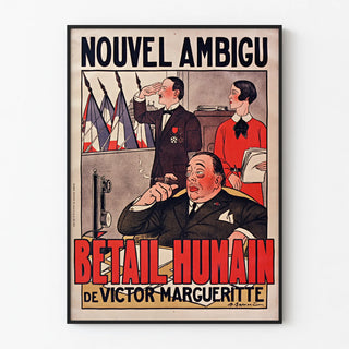 Vintage poster for Nouvel Ambigu Human Livestock by Victor Margueritte
