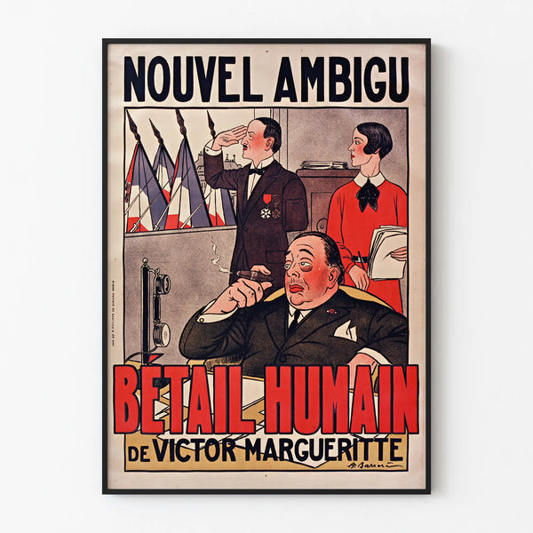 Vintage poster for Nouvel Ambigu Human Livestock by Victor Margueritte
