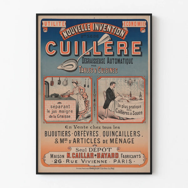 Vintage Poster for Automatic Kitchen Degreasing Spoon