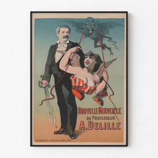 Vintage poster New Wonder of Professor A. Delille
