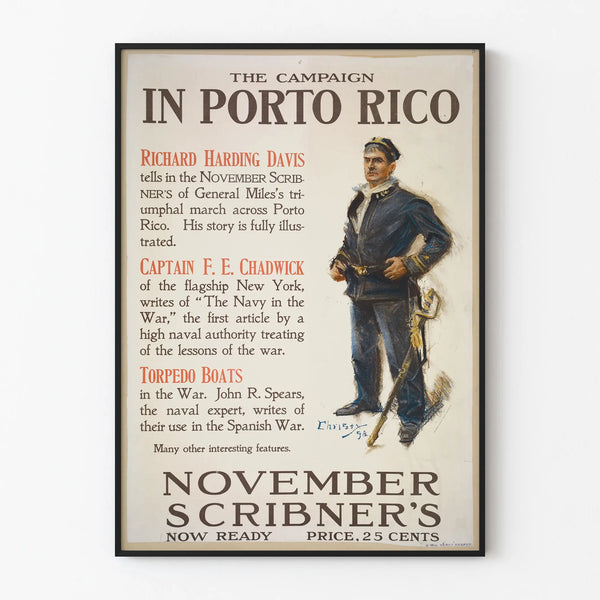 Vintage Decorative Poster - Campaign in Puerto Rico - November Scribner's