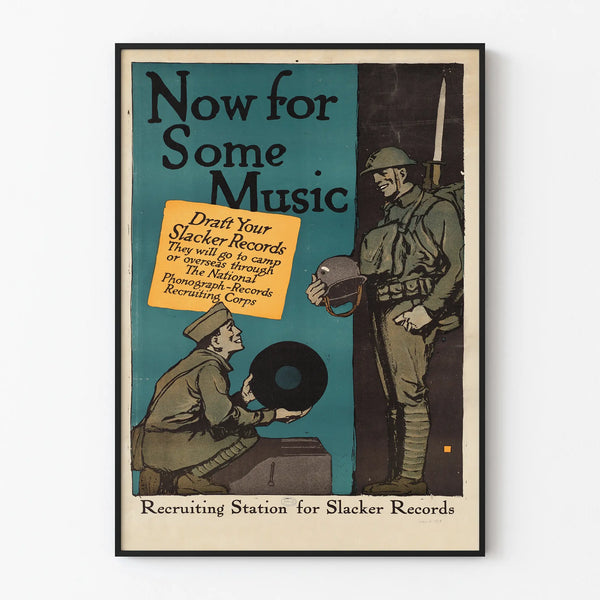 Vintage Poster Now for Some Music - Artistic Military Wall Decoration