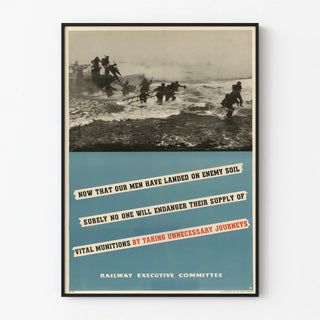 Vintage Military Poster - Soldiers Assaulting Enemy Territory