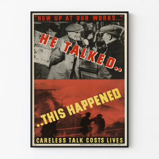Vintage safety awareness poster for workplace caution