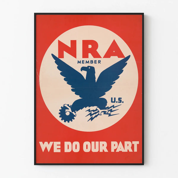 Wall Poster NRA Member We Do Our Part Vintage Red and Blue