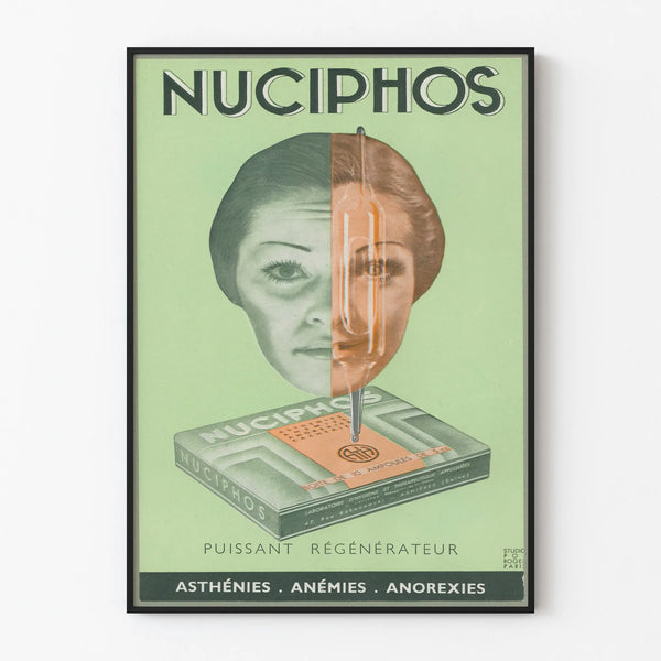 Vintage poster Nuciphos - Retro wall decoration health and well-being
