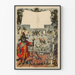 Vintage poster of clever cats in performance