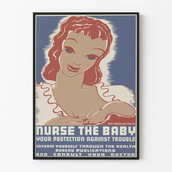 Vintage Nurse the Baby Poster for Wall Decoration