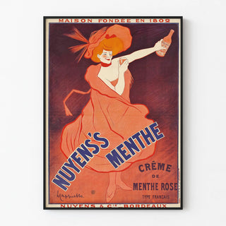 Vintage poster Nuyens's Mint - Old advertisement for Rose Crème de Menthe