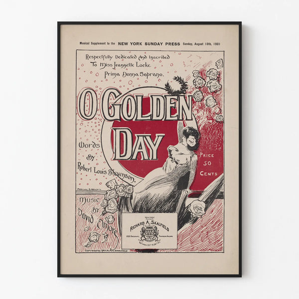 Vintage poster O Golden Day - Musical wall decoration 1901