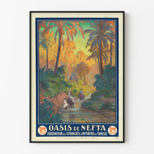 Vintage poster Oasis of Nefta Tunisia 1925 - Art Deco wall decoration
