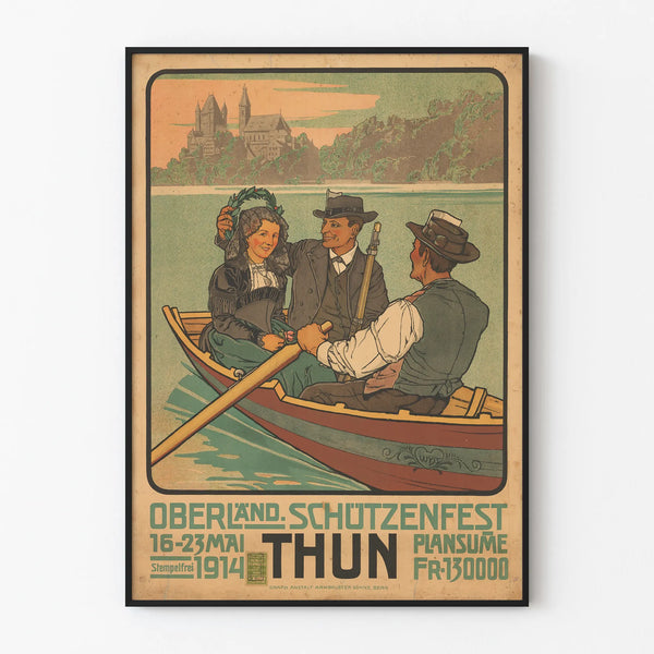 Vintage Oberland Schützenfest Thun 1914 poster – Retro wall decoration