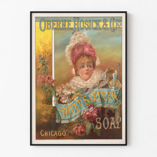 Vintage poster for Sweet Sixteen soap Oberne Hosick & Co
