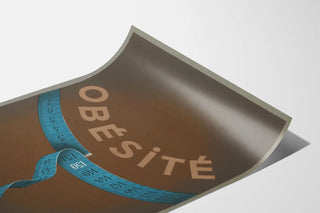Design Poster Obesity with Blue Tape Measure