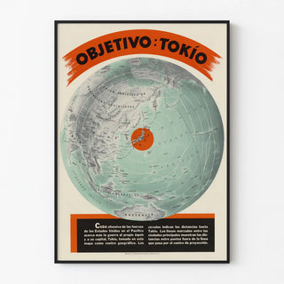 Vintage Poster Map of Objetivo Tokyo