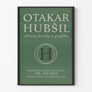 Otakar Hubšil Exhibition Poster - Drawings and Engravings 1962