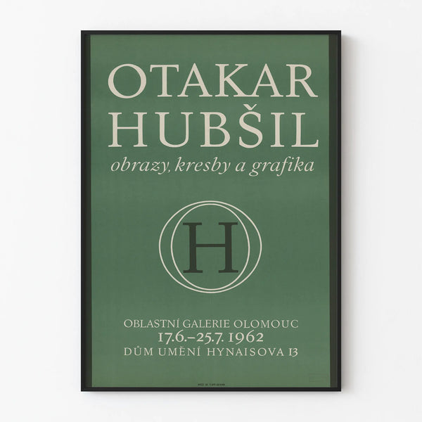 Otakar Hubšil Exhibition Poster - Drawings and Engravings 1962
