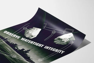 Retro Poster Observe Watertight Integrity - Naval Wall Decoration