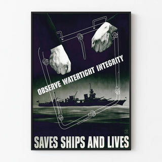 Retro Poster Observe Watertight Integrity - Naval Wall Decoration