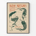 Vintage Poster Ocean Sketches - Illustration of a Mermaid and Fish
