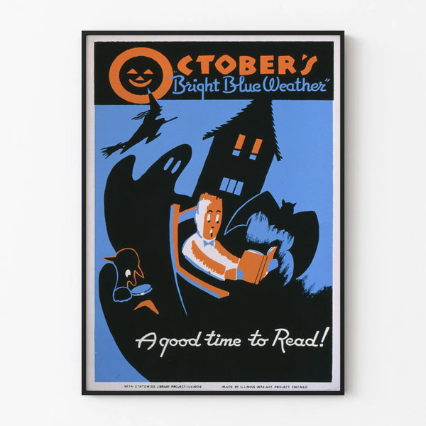 Vintage Halloween Poster October - Wall Decoration Reading