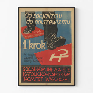 Polish Historical Propaganda Poster Socialism to Bolshevism