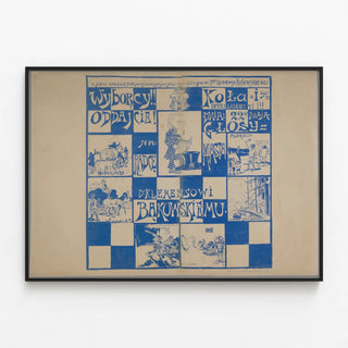 Vintage blue election campaign poster for Dr. Klemens Bakowski — framed artwork on a wall