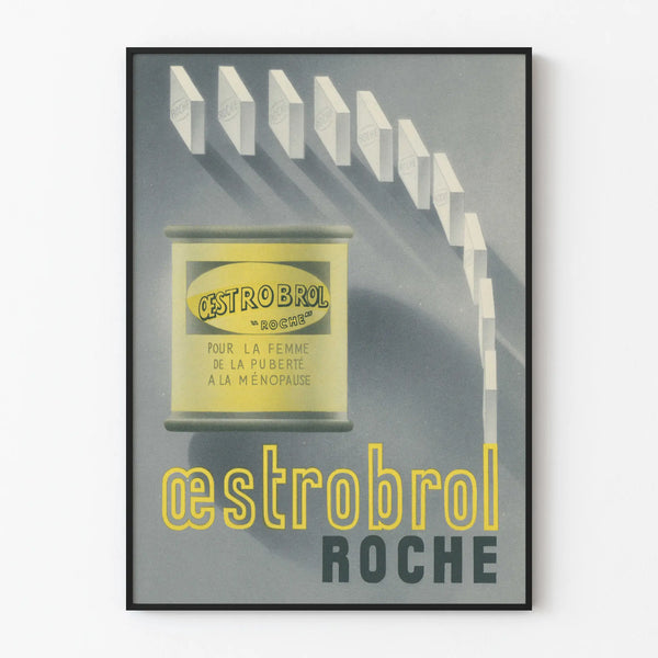 Vintage poster Oestrobol Roche retro wall decoration