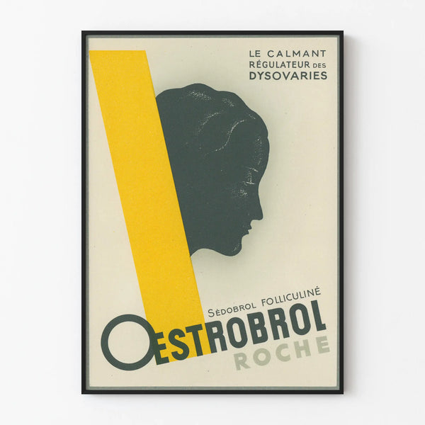 Vintage Oestrobrol Roche Advertising Poster for Wall Decoration