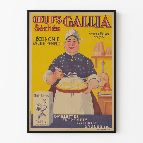 Vintage Poster of Dried Eggs Gallia - Retro Kitchen Wall Decoration