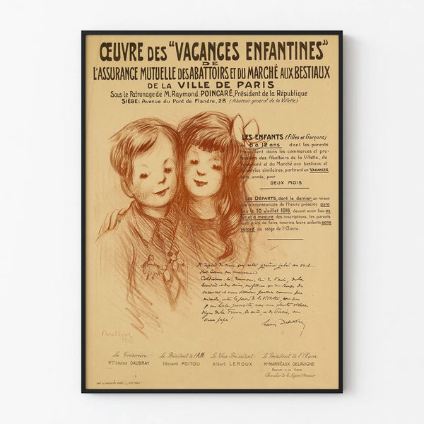 Vintage Poster of Childrens Holidays - Abattoirs Paris Mutual Insurance